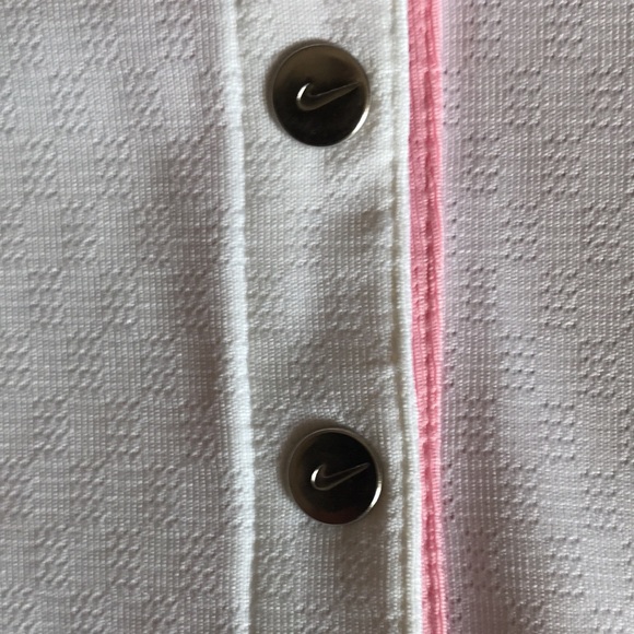 Women’s Nike golf tennis top white with pink trim - Picture 3 of 8